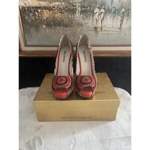 Lady Couture - Orange Swirl Heels - Size 9-9.5 (eu 40)